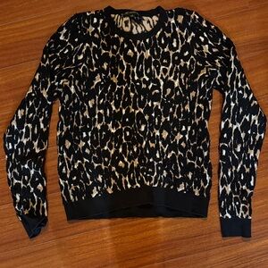 INC International Concepts Black and Tan Animal Print Sweater